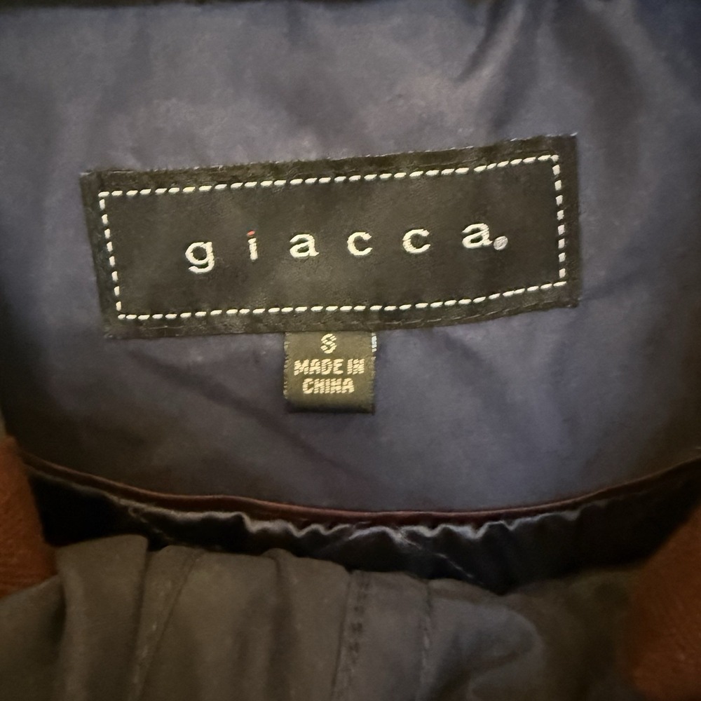 Giacca Navy Blue Hooded Anorak Jacket Quilted Lining Women's Size Small - Picture 2 of 7